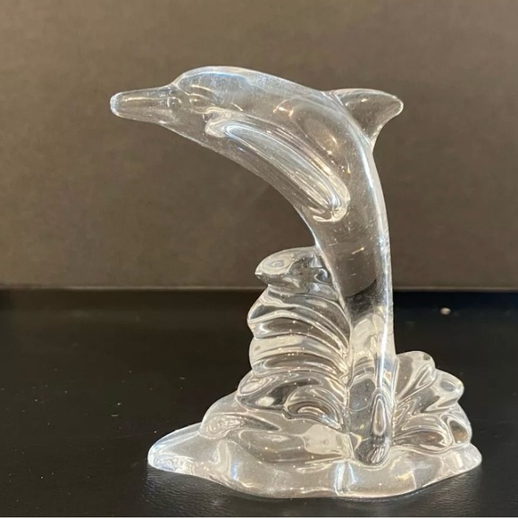 Lenox Elephant & Dolphin Lot Lead Fine Crystal Figurine Czech Republic EUC - Picture 2 of 7